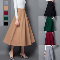 woolen, long skirt, Fashion, Winter