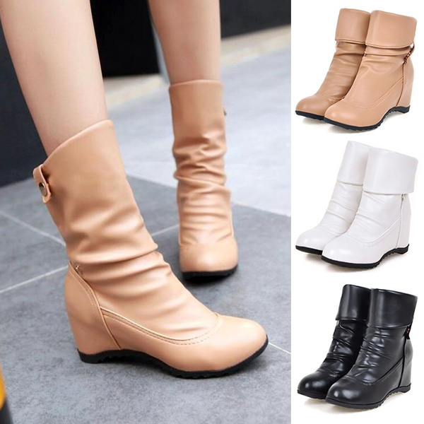 womens white flat boots