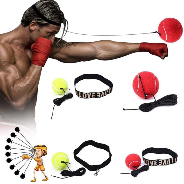 Fight Ball Polyester Reflex Reaction Speed Training Boxing Punch Combat Muscle Lomachenko Yellow And Red Thai Trainer Boxeo Saco Wish