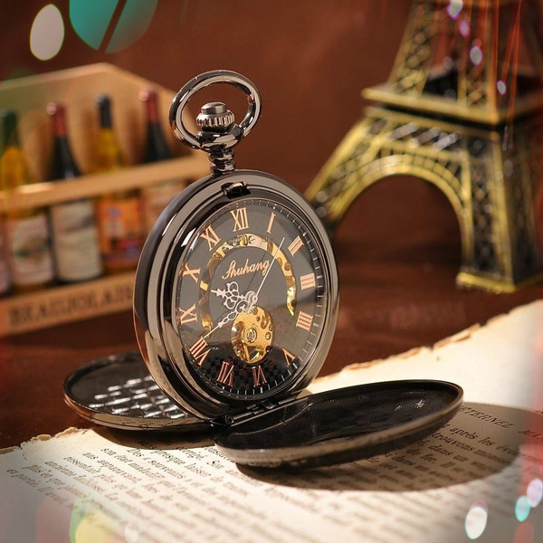 Típico cúbico folleto Nuevo Reloj De Bolsillo Antiguo Reloj Con Cadena Fob Marca De Lujo Collar  De Los Hombres Relojes Esqueleto Clásico Reloj De Pulsera Mecánico | Wish