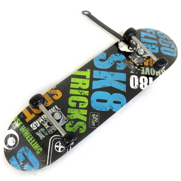 Muy Pop [M4697] Skateboard 'You Sport' bleu vert (+ housse de