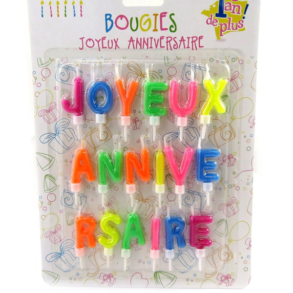 Bougies d'anniversaire multicolores