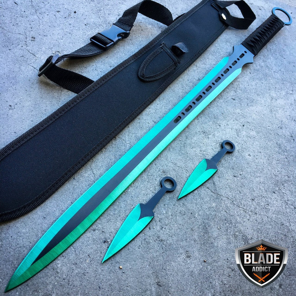 USA SELLER USA STOCK CHRISTMAS GIFT 10 PIECE Green Ninja Tactical Sword  Machete Throwing Knife Fixed Blade Karambit Pocket Knife SET