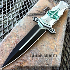 celticcrossfoldingbladestilettopocketknifegreen, Celtic, Stiletto, Blade
