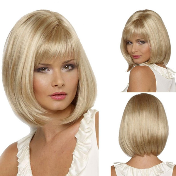 golden blonde bob wig