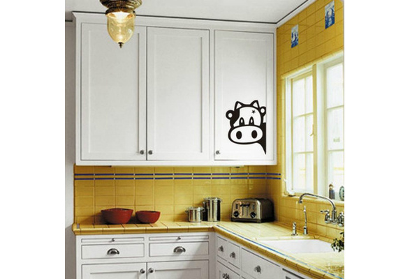 Funny Cow Kitchen Fridge Sticker Vinyl Decals Wall Tiles Cabinets Home Decor 