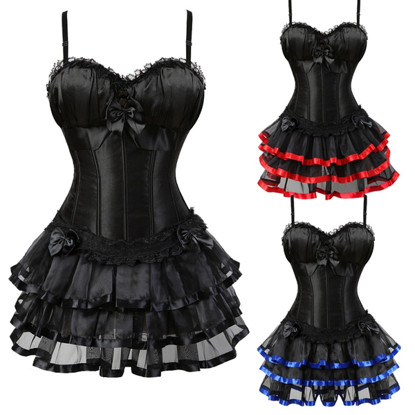 Women Sexy Burlesque Overbust Corset With Mini Tutu Skirt Fancy Dresses Costume Wish