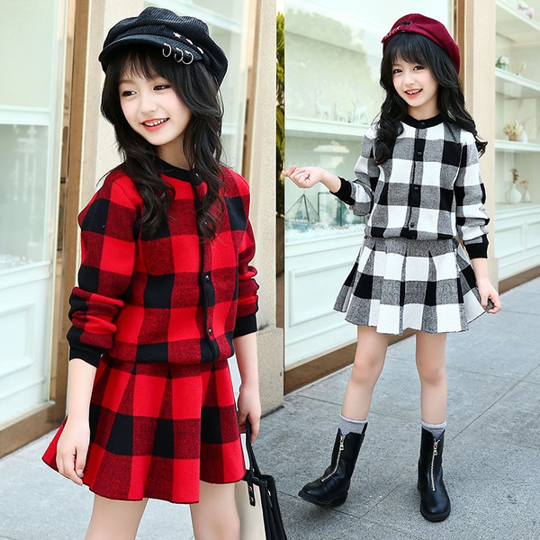 Plaid skirt outlet jumper