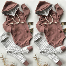 Newborn Kid Baby Boy Sweatshirt Hooded Romper+Long Pants Outfits Toddler Clothes 0-18M