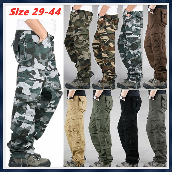 Kruze Mens Military Combat Trousers Camouflage Cargo Camo Army Casual Work  Pants - Athena OKAS