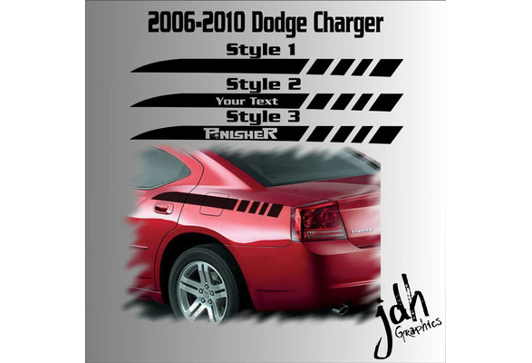 DODGE CHARGER SOLID REAR QUARTER SPEARS DECALS FATORY STRIPE 2006 2010 