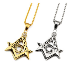 Steel, masonic, Chain Necklace, Stainless Steel