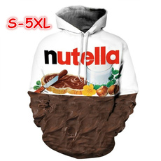 Unisex Nutella Pattern Hoodies Couples Casual Style 3D Print Personality Winter Sweatshirts Hoody Tracksuits Tops