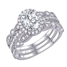 Sterling, Engagement, wedding ring, silverringsforwomen
