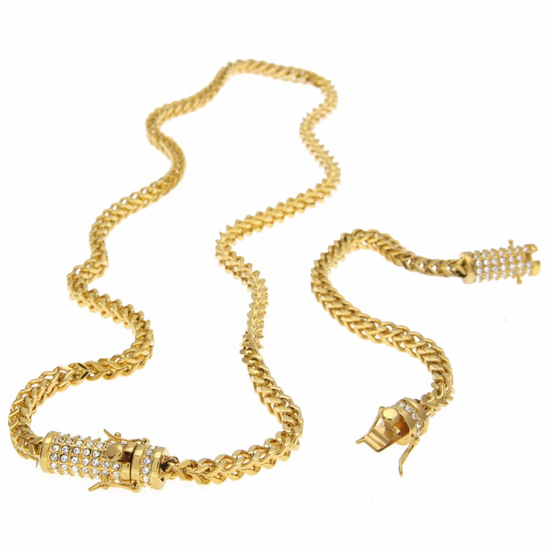 Hip Hop 6mm Wheat Chain Set Stainless 