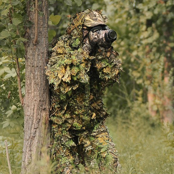 Details about   3D Ghillie Suit Set Sniper Train Leaf Jungle Forest Wood Hunting Camouflage US 