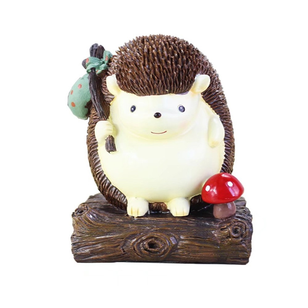 ToiM Cute Hedgehog Money Box Money Jar Money Box Piggy Bank Coin Bank Stump Creative Birthday Gift Desktop Decoration Crafts