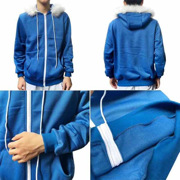 Undertale Sans Cosplay Blue Hoodie Hooded Jacket Coat Sweater Sport Costume Tops 