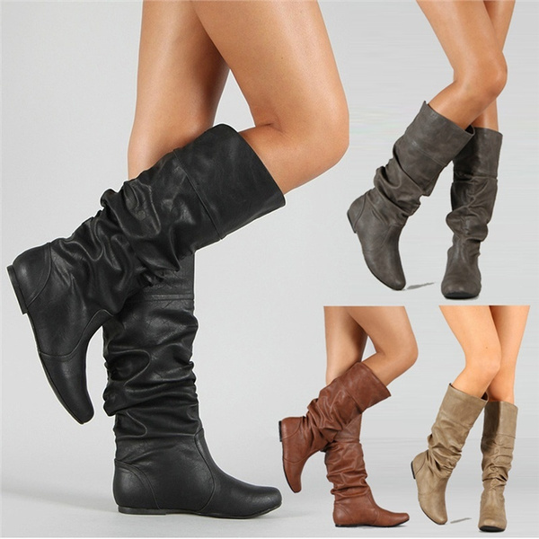 ladies flat pointed boots