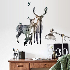 Removable DIY Deer Forest Vinyl Wall Stickers Mural Decals Art Home Room Christmas Decor