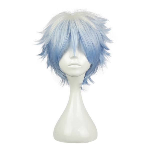 light blue anime wig