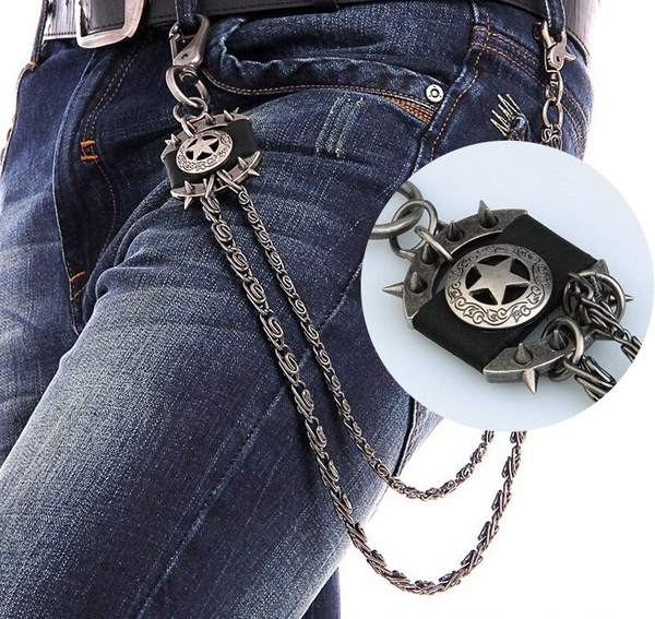 pants trousers pocket chain with star