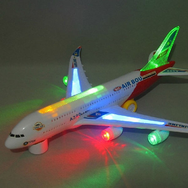 A380 Bump & Go Aeroplane Flashing Led Light Music Toy double plane
