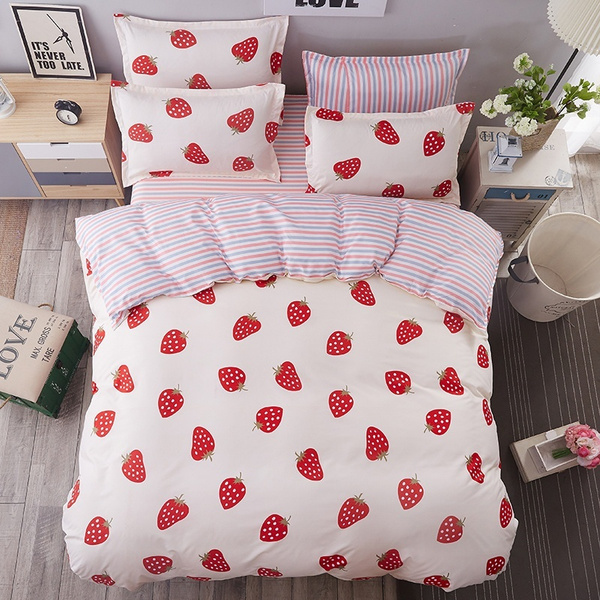 strawberry bedding single