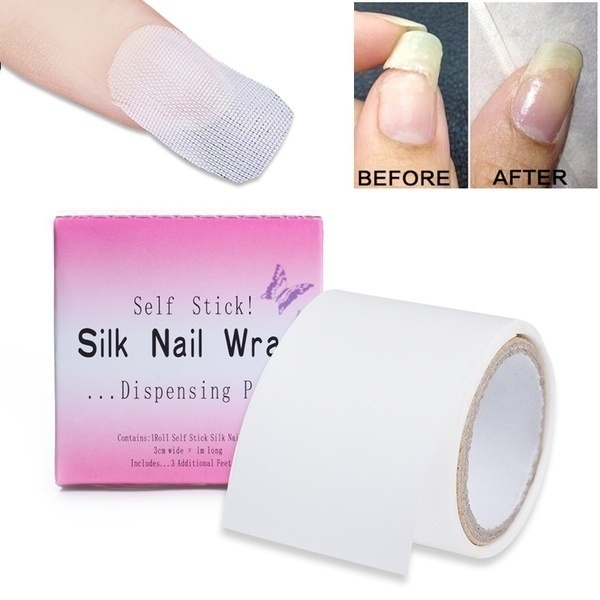 Tool 1Roll 3*100cm Adhesive Silk Nail Wrap Reinforce Nail Protector ...