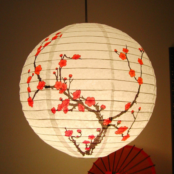 35cm Chinese Plum Blossom Paper Lantern Lamp Shade Oriental Cozy Home Restaurant Study Baby Roomdecor Wish 35cm Chinese Plum Blossom Paper Lantern, Chinese Lantern Lampshade