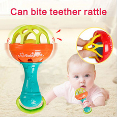 1pc Rattles Develop Baby Intelligence Grasping Gums Plastic Hand Bell Rattle Funny Educational Mobiles Toys Xmas Birthday Gifts