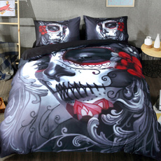 beddingdecor, Goth, skullbeddingset, King
