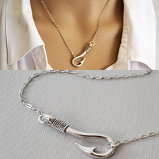 fishhookpendant, Sideways, sidewayspendant, fishhooknecklace