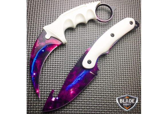 2PC TACTICAL COMBAT KARAMBIT NECK KNIFE Hunting BOWIE FIXED BLADE GALAXY SET  - MEGAKNIFE