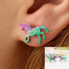 Stud, Colorful, Stud Earring, unicornearring