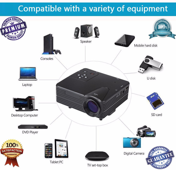 HD 1080P Portable Mini Projector LCD 