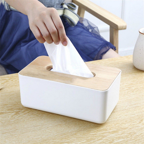 Holz Kosmetiktücherbox Tissuebox Taschentuchspender 