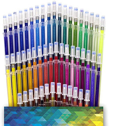 48 Color Gel Pen Refills Neon Glitter Pastel Art Be Smart Replace (Size: 48, Color: Multicolor)
