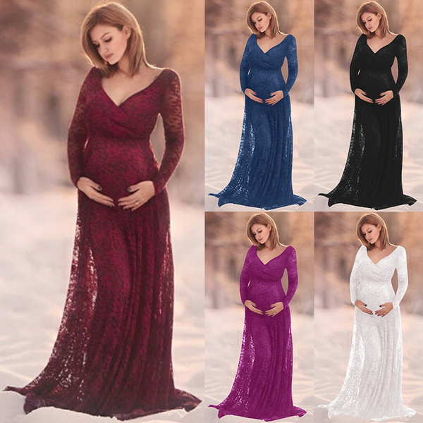 Maternity Dress for Photo Shoot-lace Maternity Gown for Photo 