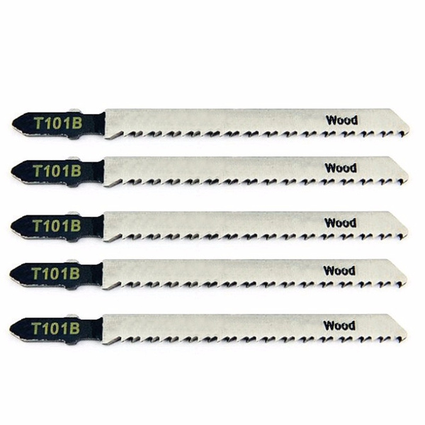 5pcs New T101B Jigsaw Blades Wood Cutting Softwood & Hardwood For Bosch