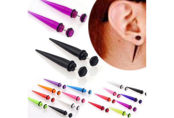 Details about   Illusion Stretcher Tunnel Gauges Cheater Earring Ear Stud Rivet Taper