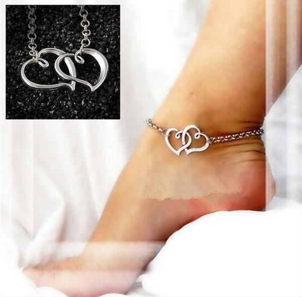 Buy Vovotrade Girls Gold Simple Double Chain Heart Bead Anklet Ankle  Bracelet Beach Foot Jewelry Online at desertcartINDIA