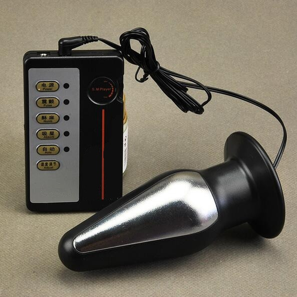 1 Set Electric Shock Power Host with Butt Plug Electrical Stimulation Adult Sex Toys Product