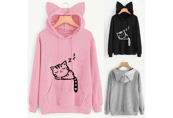 Cat store hoodie girls