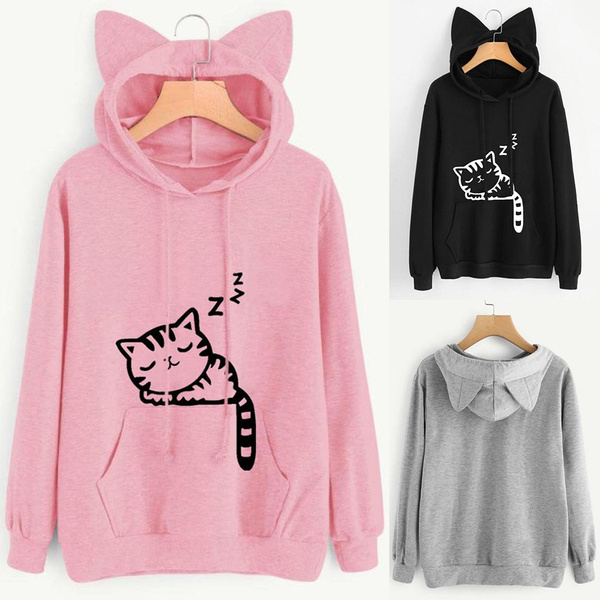 Cat ear outlet sweatshirt