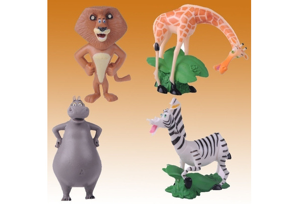 Madagascar Figure Toy Playset Bundle Melman Marty Alex Gloria Penguins Moto