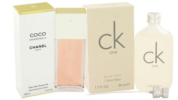 Gift set COCO MADEMOISELLE by Chanel Eau De Parfum Spray 3.4 oz And CK ONE  EDT Pour/Spray (Unisex) 1.7 oz