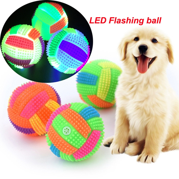 LED Volleyball Flashing Light Up Color Changing Bouncing Ball Kids Pet Dog Toy 