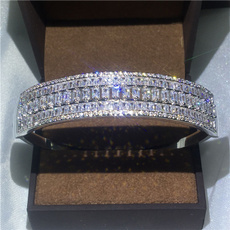 White Gold, princesscutdiamondbracelet, Jewelry, engagementbangle