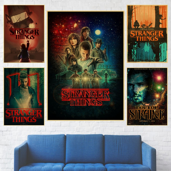 Stranger things movie retro poster kraft paper poster Home Room ...